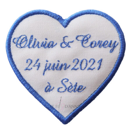 Coeur bleu roi dos de cravate pour mariage