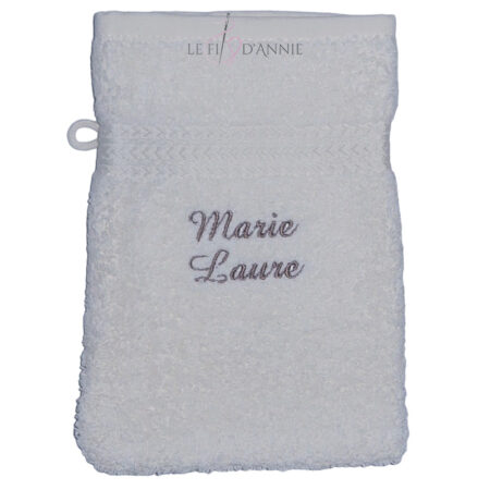 Gant de toilette avec un prénom composé