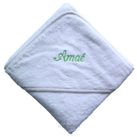 Cadeau de naissance, cape de bain prénom Amaé