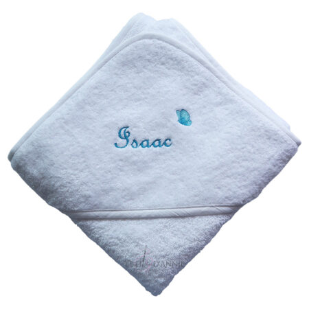 Sortie de bain Isaac et un papillon