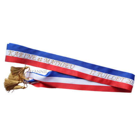 Echarpe de cérémonie tricolore personnalisée