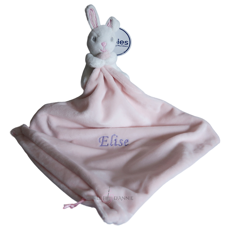 Doudou Personnalisé Avec Prénom Brodé - Peluche Douce Et Couverture Pour Bébé, Cadeau De Naissance Fille Ou Garçon