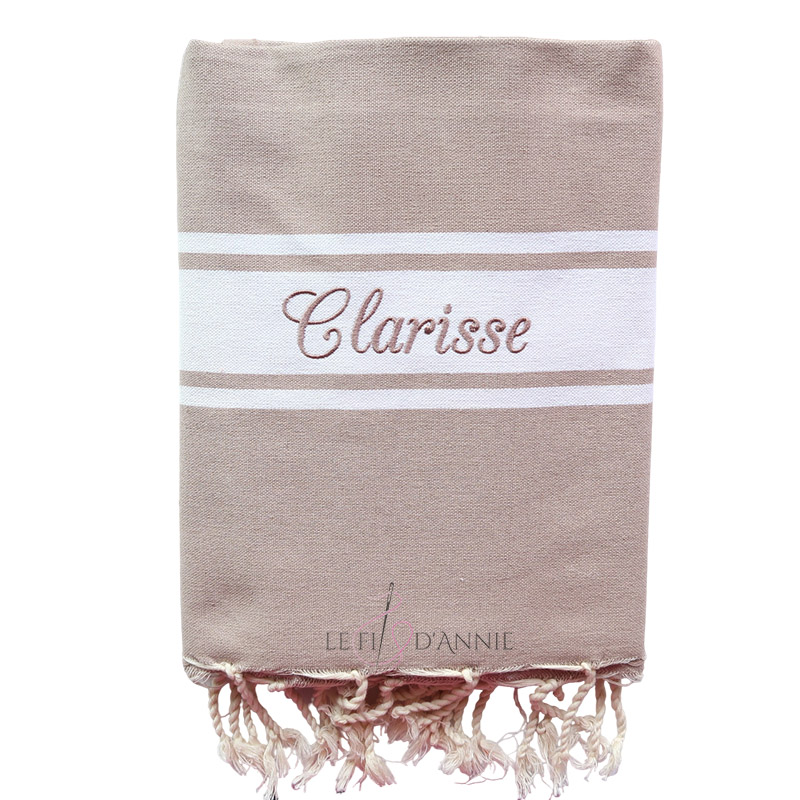 Serviette de plage en coton avec prénom