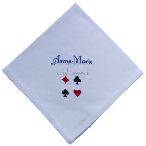 Serviette de table en tissu sur le thème du casino