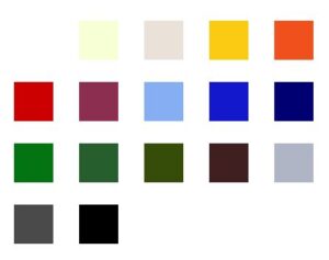 Couleurs proposées pour les écussons