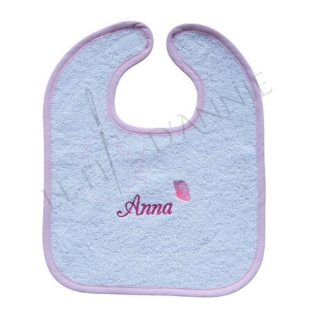 Bavoir bébé avec un prénom et un papillon, idée de cadeau de naissance