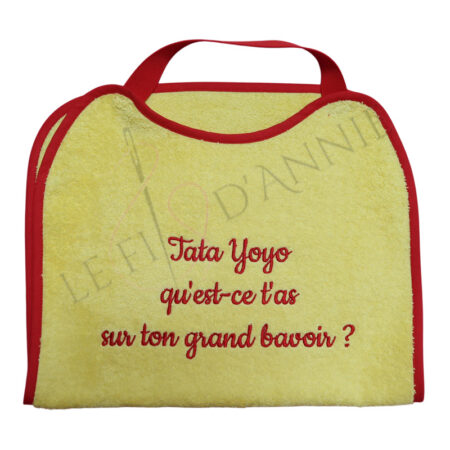 Bavoir jaune pour adulte avec élastique
