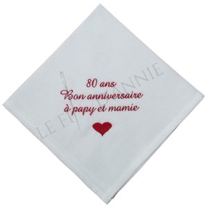 Serviettes de table pour un anniversaire, 80 ans