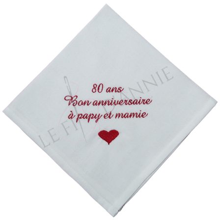 Serviettes de table pour un anniversaire, 80 ans
