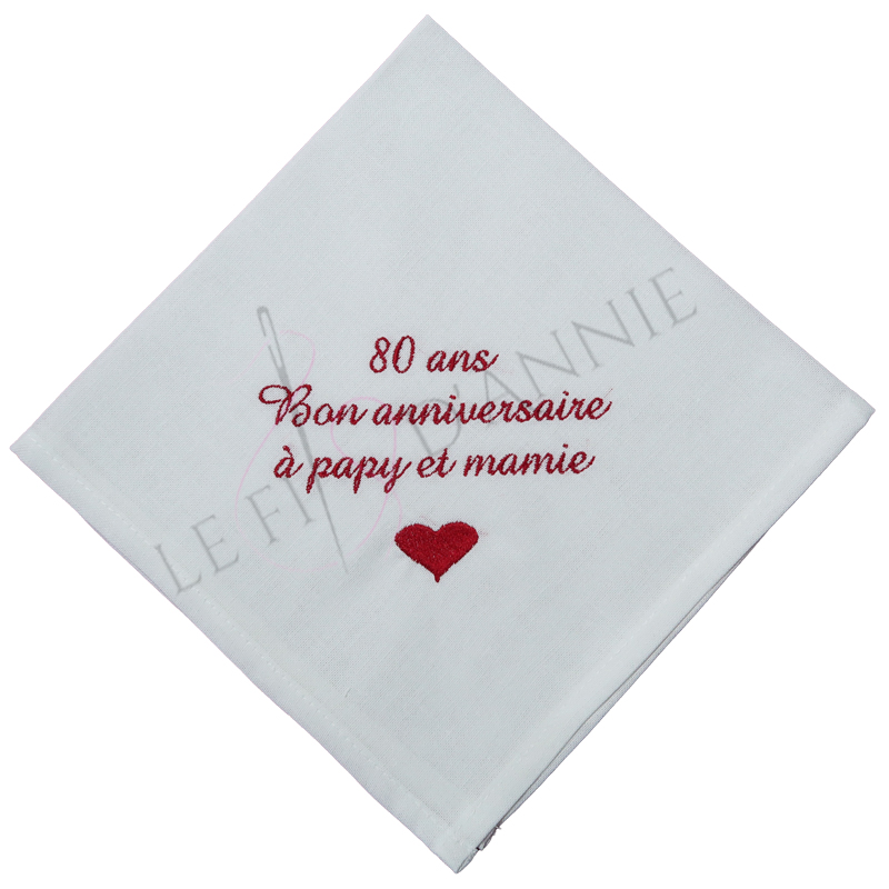 Serviettes de table pour un anniversaire, 80 ans